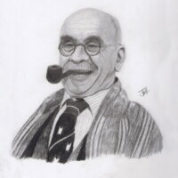 Pencil portrait of Alf Garnett.