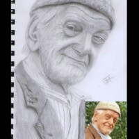 Pencil portrait of Compo from Last of the Summer Wine.
