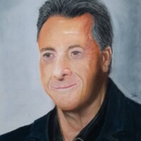 P{astel painting of Dustin Hoffman.