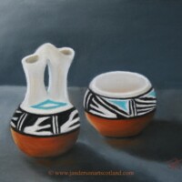 Pastel painting of some ornaments.