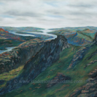 Pastel painting of view from Ben Arthur (The Cobbler).