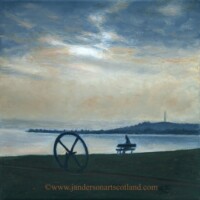 Oil painting of the view across the water from East Clyde street in Helensburgh,